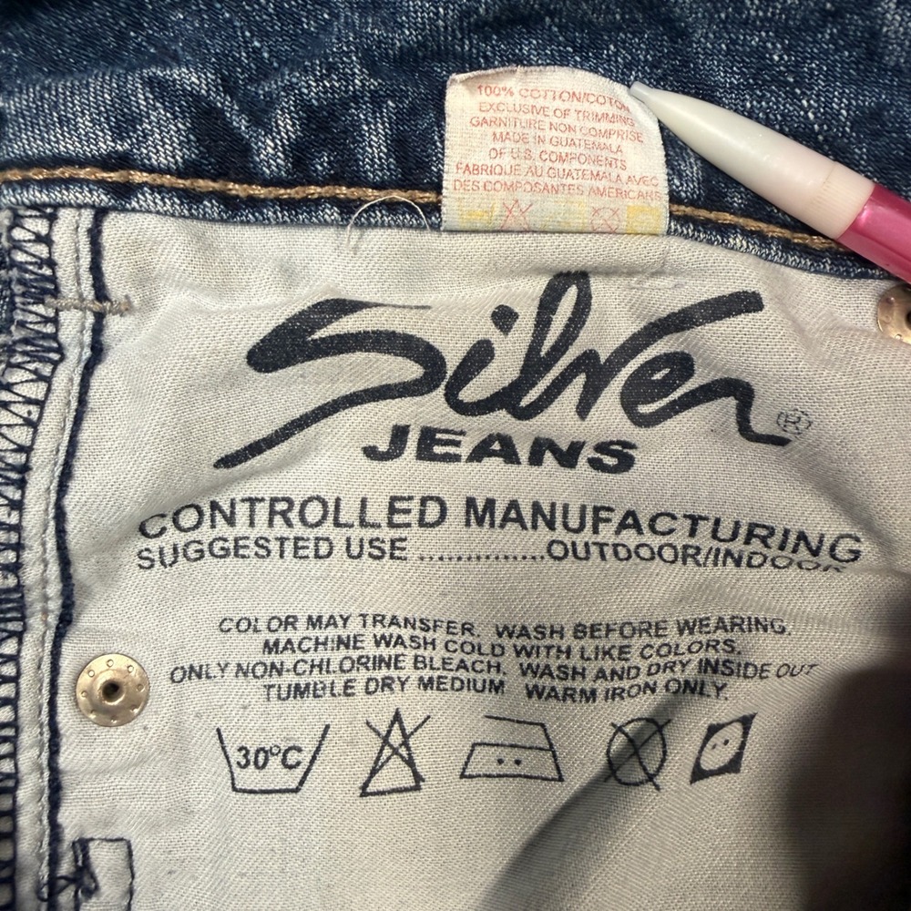 Vintage Y2K Silver Jeans Flare Jeans Womens 30 Blue Low Rise Denim 100% Cotton - Picture 4 of 10